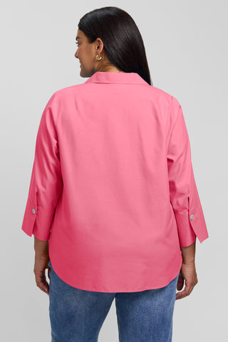 Catalina Plus No Iron Pinpoint 3/4 Sleeve Popover Shirt