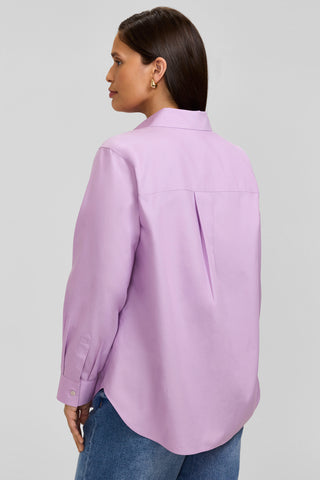 Boyfriend Plus No Iron Pinpoint Long Sleeve Tunic