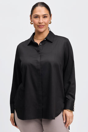 Pearl Plus No Iron Stretch Matte Sateen Long Sleeve Shirt