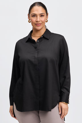 Pearl Plus No Iron Stretch Matte Sateen Long Sleeve Shirt