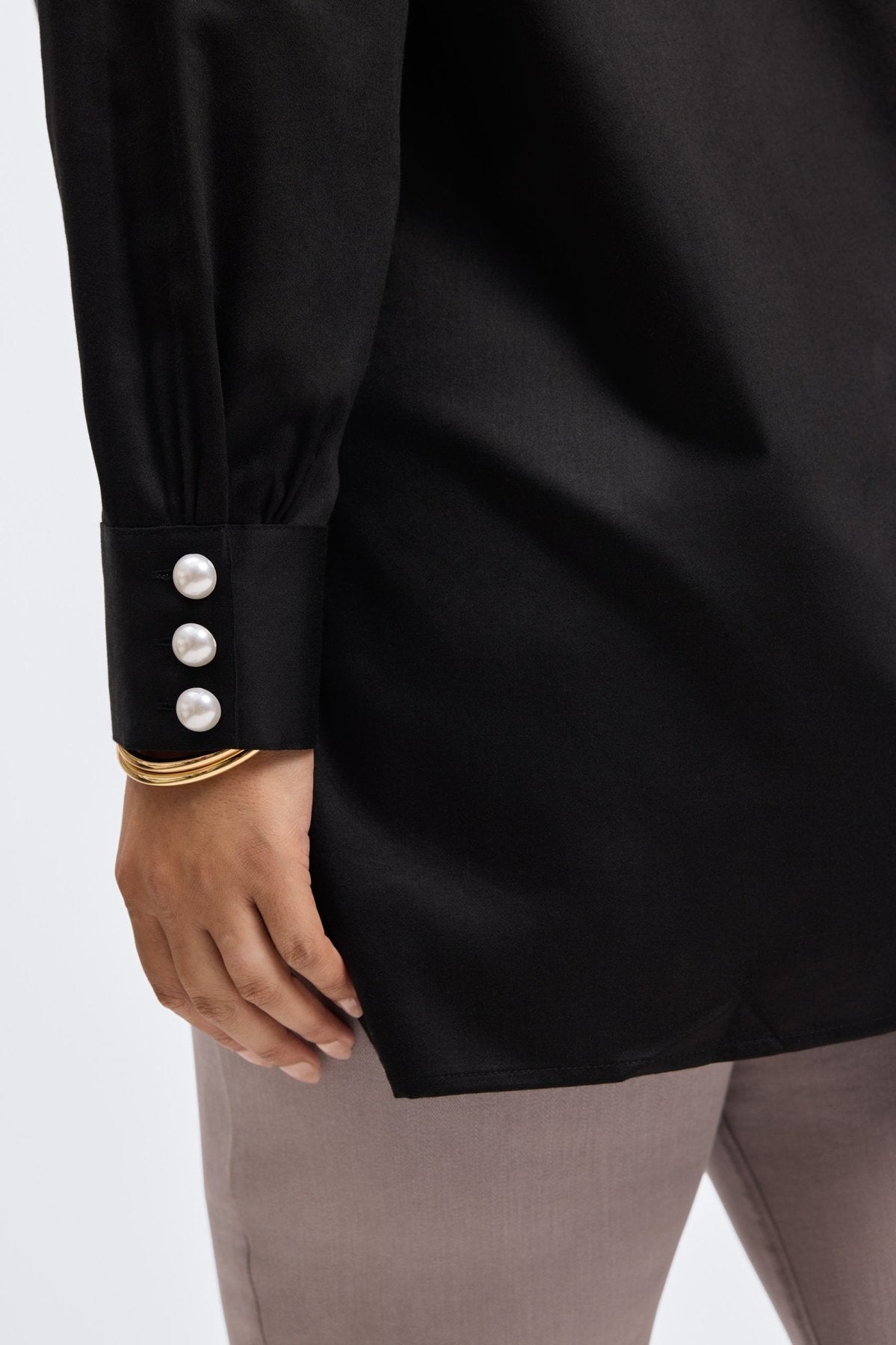 Pearl Plus No Iron Stretch Matte Sateen Long Sleeve Shirt