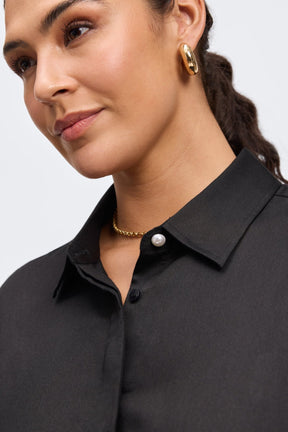 Pearl Plus No Iron Stretch Matte Sateen Long Sleeve Shirt