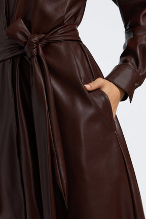 Rocca Vegan Leather Long Sleeve Dress