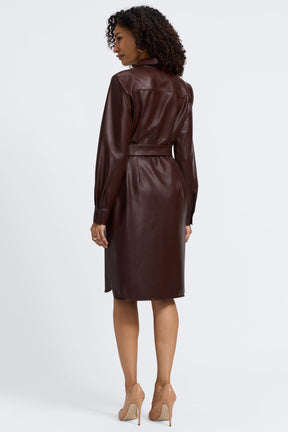 Rocca Vegan Leather Long Sleeve Dress