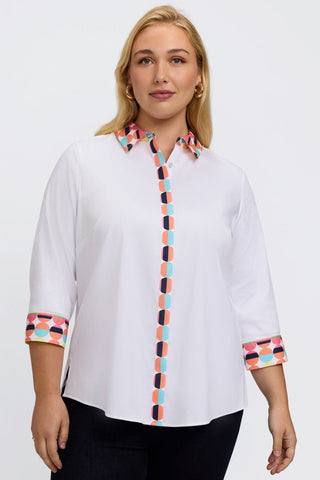 Luna Plus Retro Dot 3/4 Sleeve Shirt