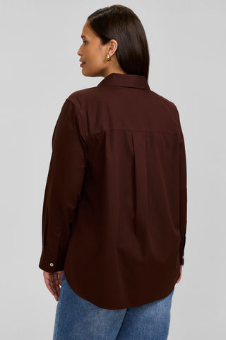 Boyfriend Plus No Iron Pinpoint Long Sleeve Tunic