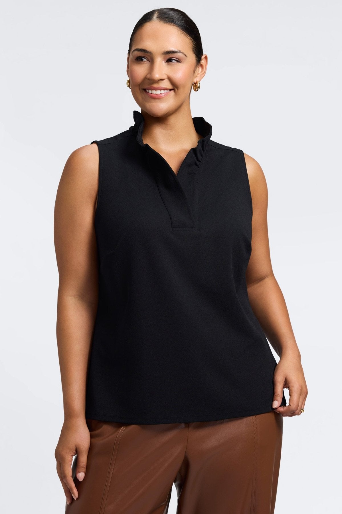Tammy Plus Knit Crepe Sleeveless Top