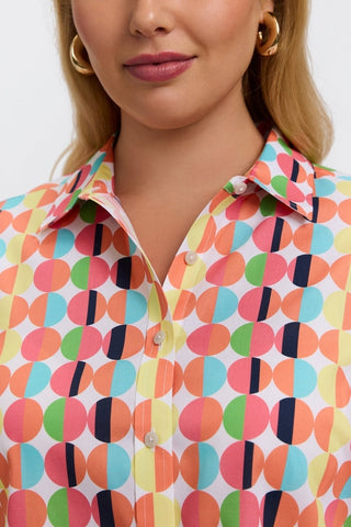 Jodie Plus Retro Dot Long Sleeve Short Shirt