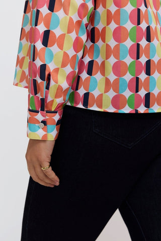 Jodie Plus Retro Dot Long Sleeve Short Shirt