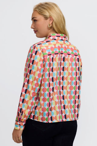 Jodie Plus Retro Dot Long Sleeve Short Shirt