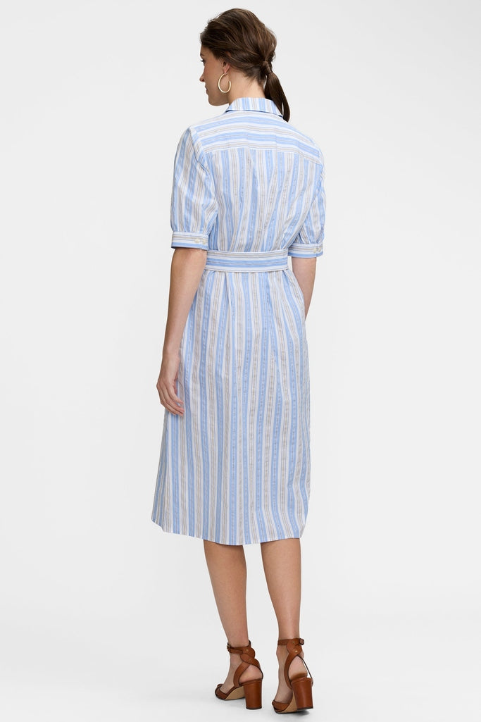 Esther Multi Seersucker Elbow Sleeve Dress