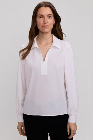 Alix Stretch Cotton Long Sleeve Popover Shirt