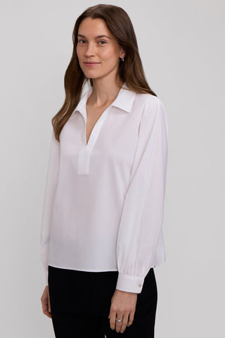 Alix Stretch Cotton Long Sleeve Popover Shirt
