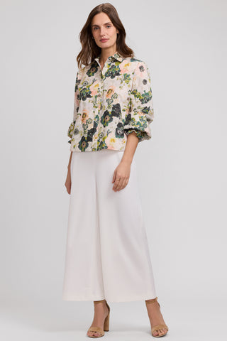 Vivienne Painted Bouquet Long Sleeve Short Shirt