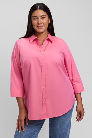 Margie Plus No Iron Pinpoint 3/4 Sleeve Shirt