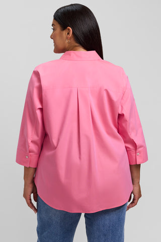 Margie Plus No Iron Pinpoint 3/4 Sleeve Shirt