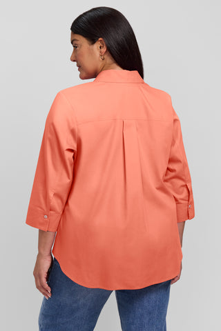 Margie Plus No Iron Pinpoint 3/4 Sleeve Shirt