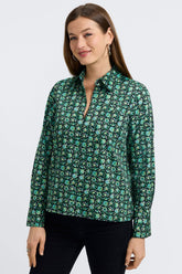 Bella Geo Floral Long Sleeve Popover Shirt