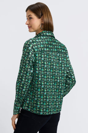 Bella Geo Floral Long Sleeve Popover Shirt