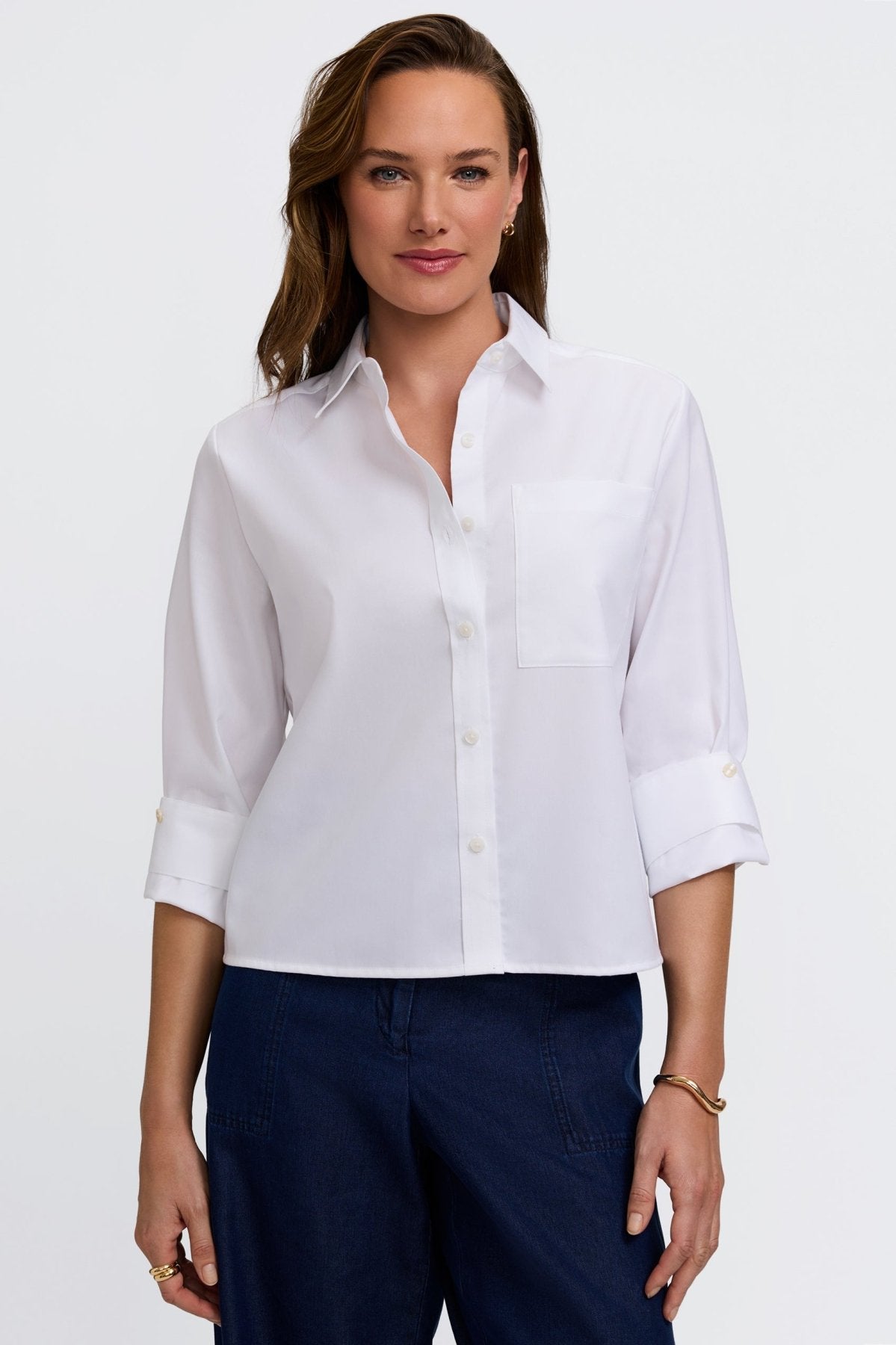 Jodie Roll Tab Sleeve Short Shirt