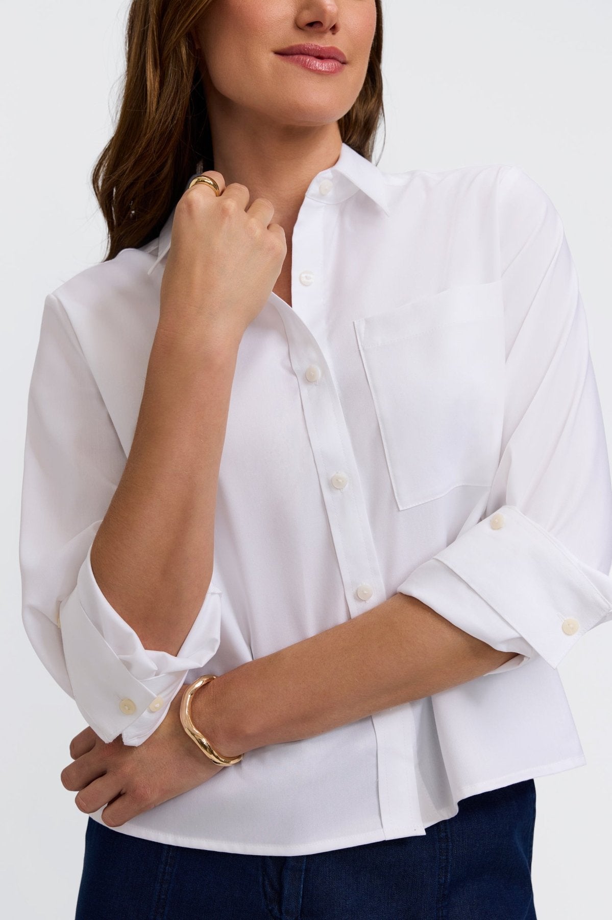 Jodie Roll Tab Sleeve Short Shirt