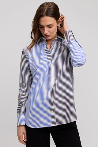 Meghan Pinpoint Stripe Long Sleeve Shirt