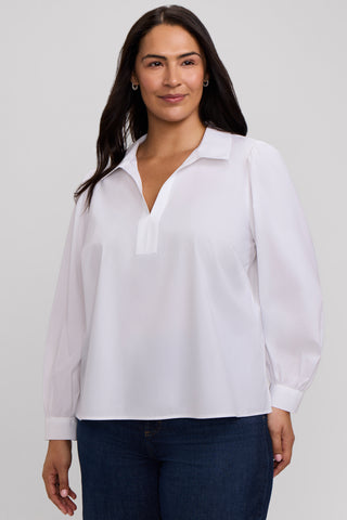 Alix Plus Stretch Cotton Long Sleeve Popover Shirt