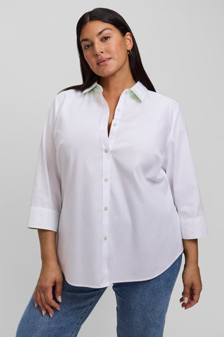 Margie Plus No Iron Pinpoint 3/4 Sleeve Shirt