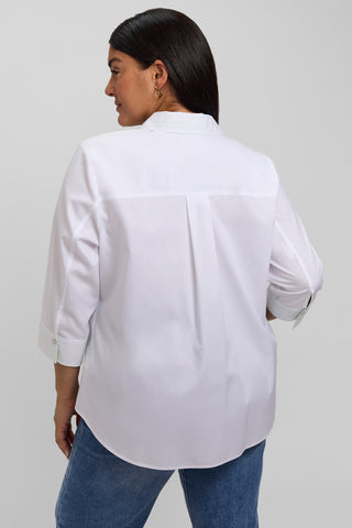 Margie Plus No Iron Pinpoint 3/4 Sleeve Shirt
