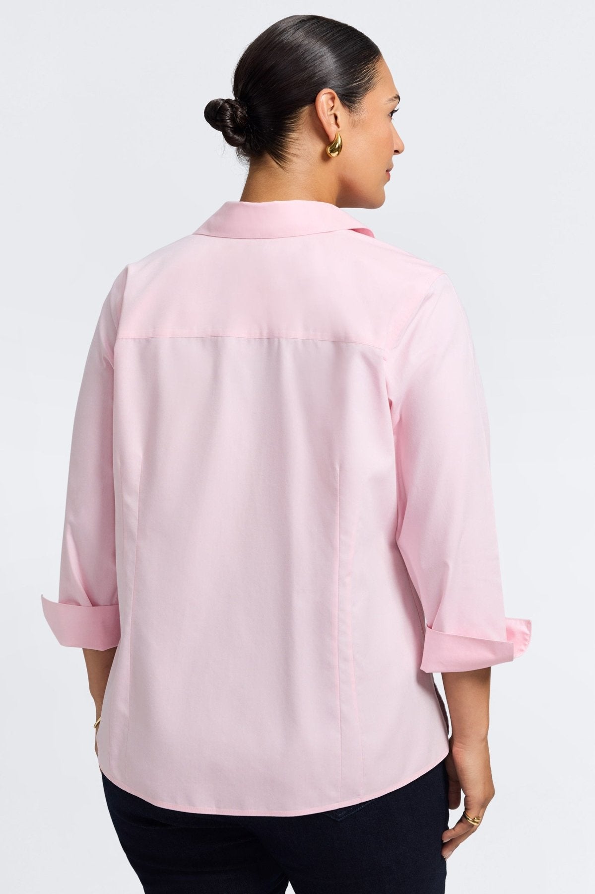 Taylor Plus No Iron Pinpoint 3/4 Sleeve Shirt