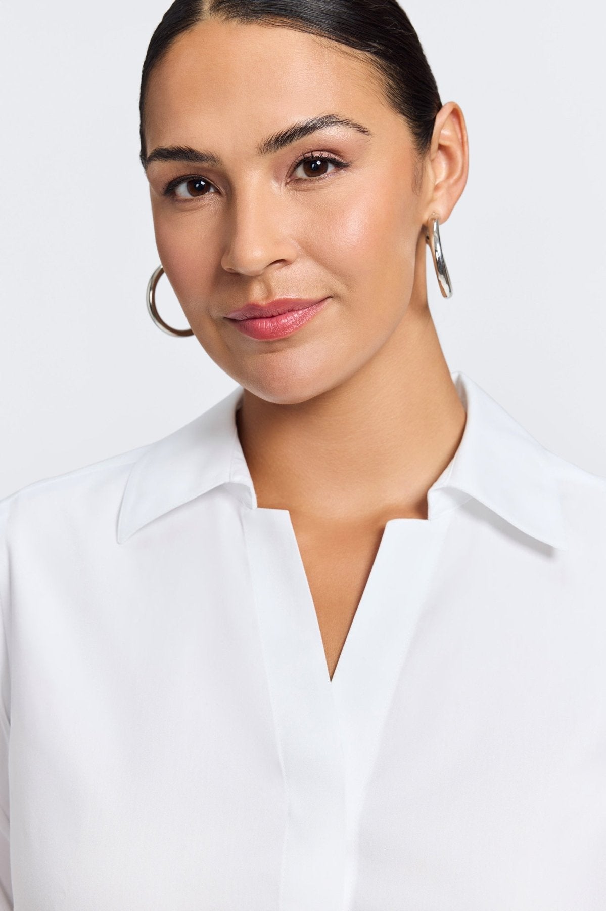 Taylor Plus No Iron Pinpoint 3/4 Sleeve Shirt