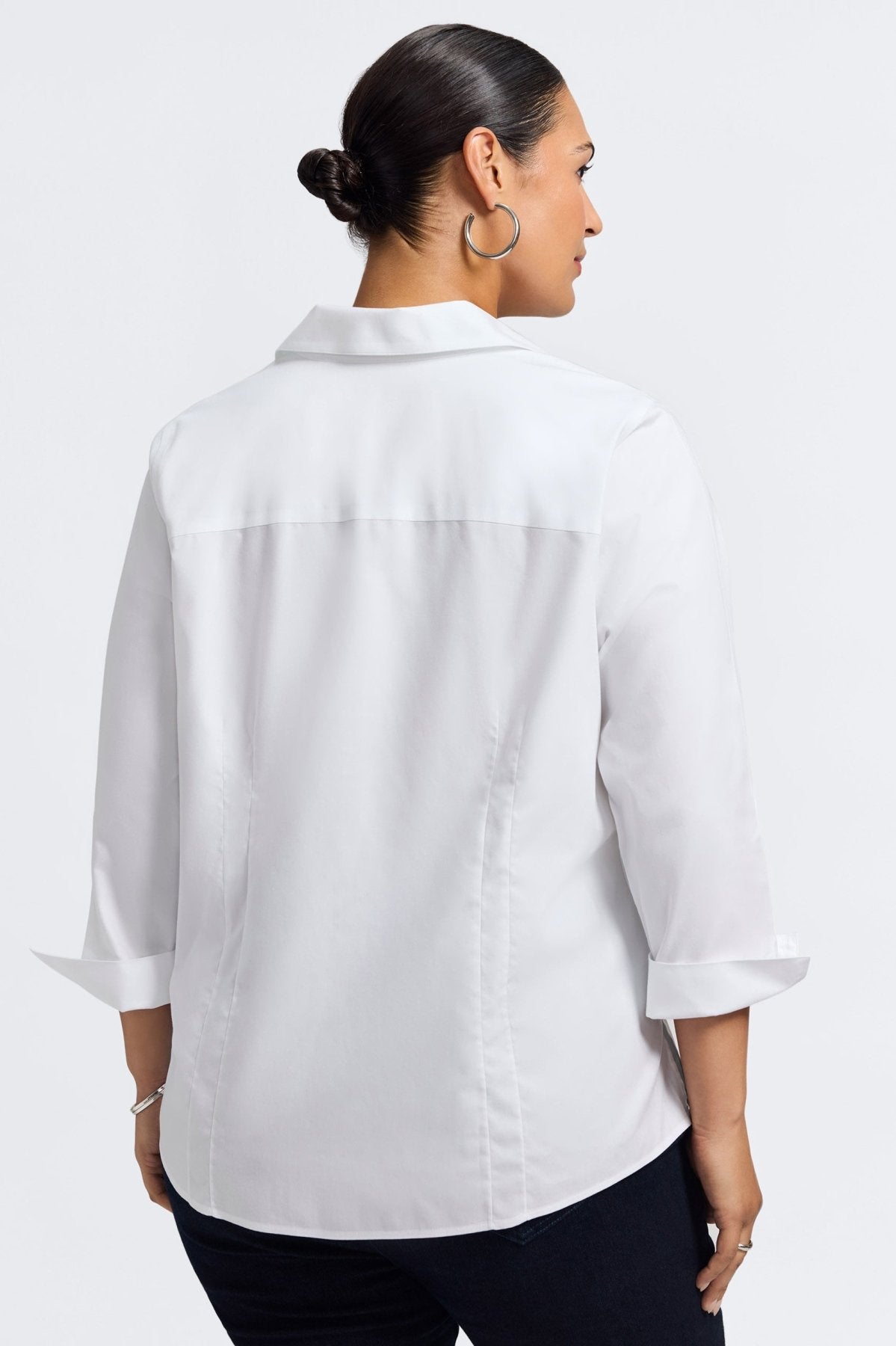 Taylor Plus No Iron Pinpoint 3/4 Sleeve Shirt