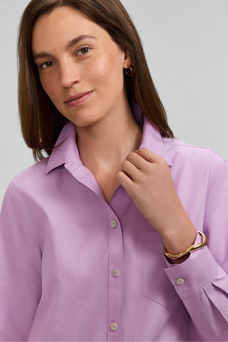 Boyfriend No Iron Pinpoint Long Sleeve Tunic