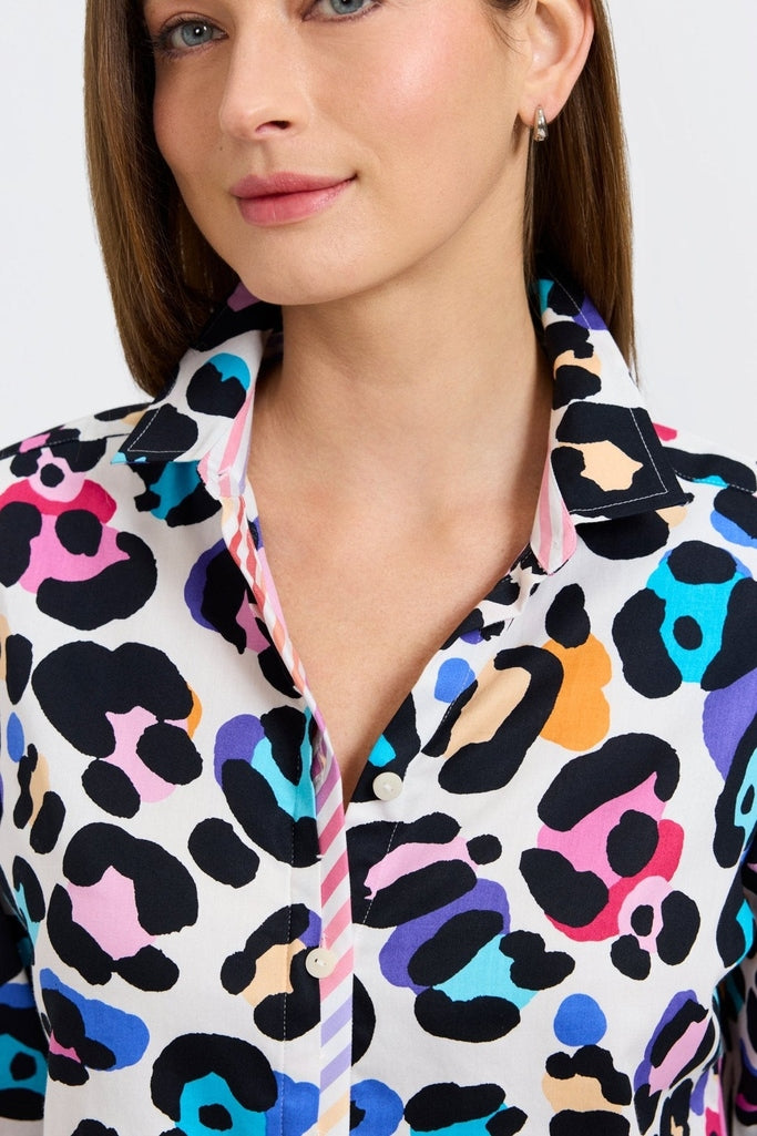 Charlie Multicolor Leopard 3/4 Sleeve Shirt – Foxcroft