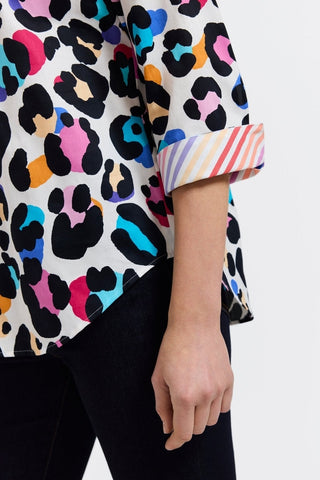 Charlie Multicolor Leopard 3/4 Sleeve Shirt