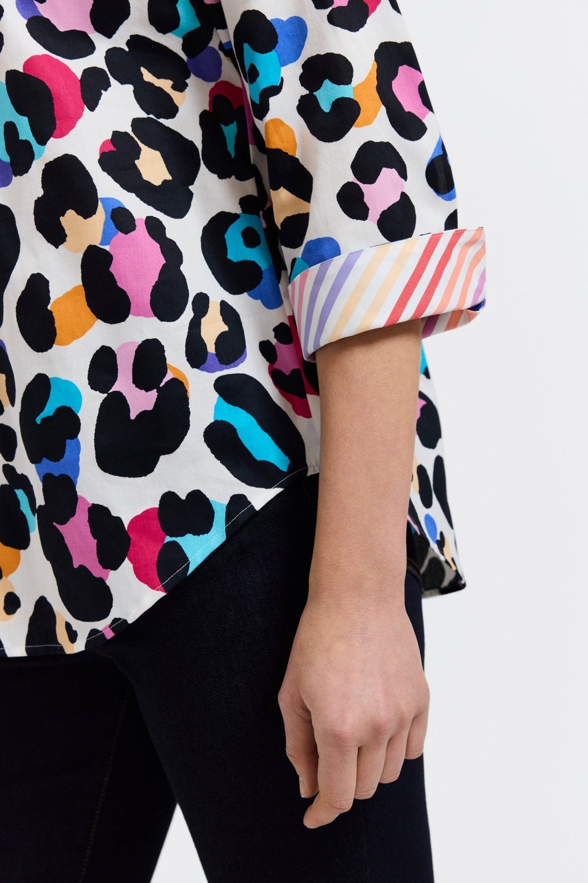 Charlie Multicolor Leopard 3/4 Sleeve Shirt