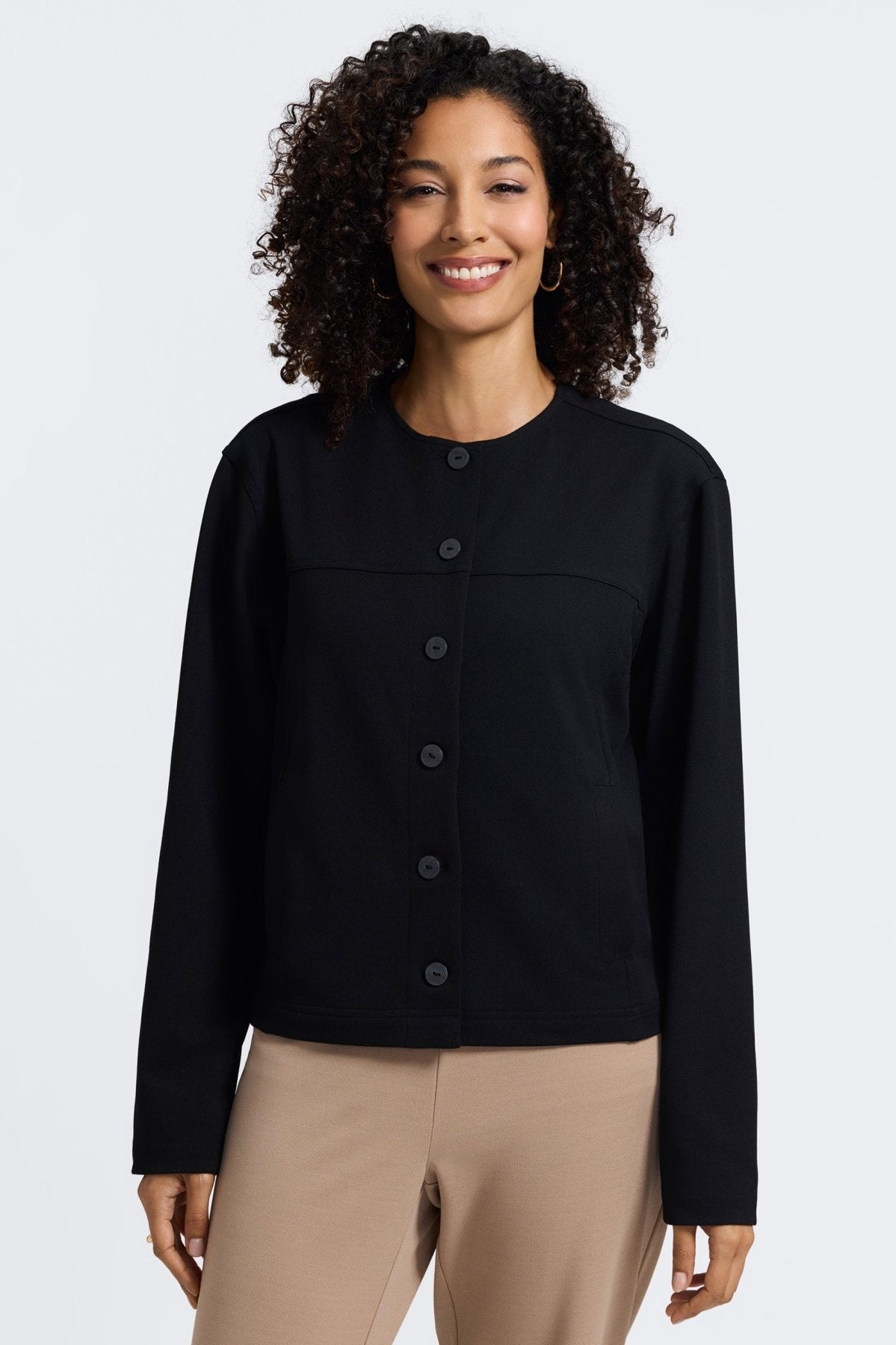 Valerie Knit Crepe Long Sleeve Jacket