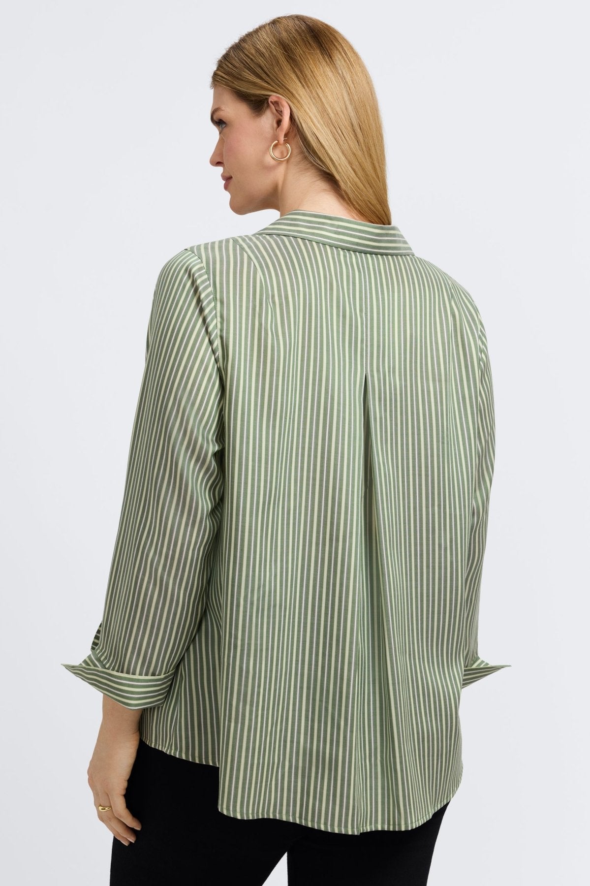 Agnes Plus Mini Stripe Long Sleeve Popover Shirt