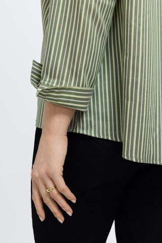 Agnes Plus Mini Stripe Long Sleeve Popover Shirt