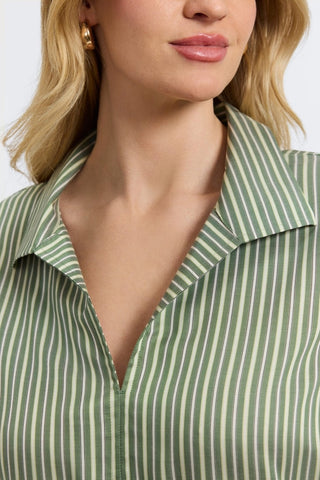Agnes Plus Mini Stripe Long Sleeve Popover Shirt