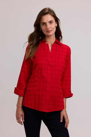 Taylor Houndstooth 3/4 Sleeve Shirt