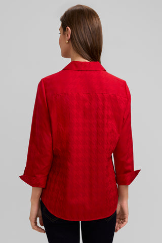 Taylor Houndstooth 3/4 Sleeve Shirt