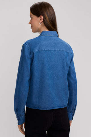 Jodie Denim Long Sleeve Short Shirt