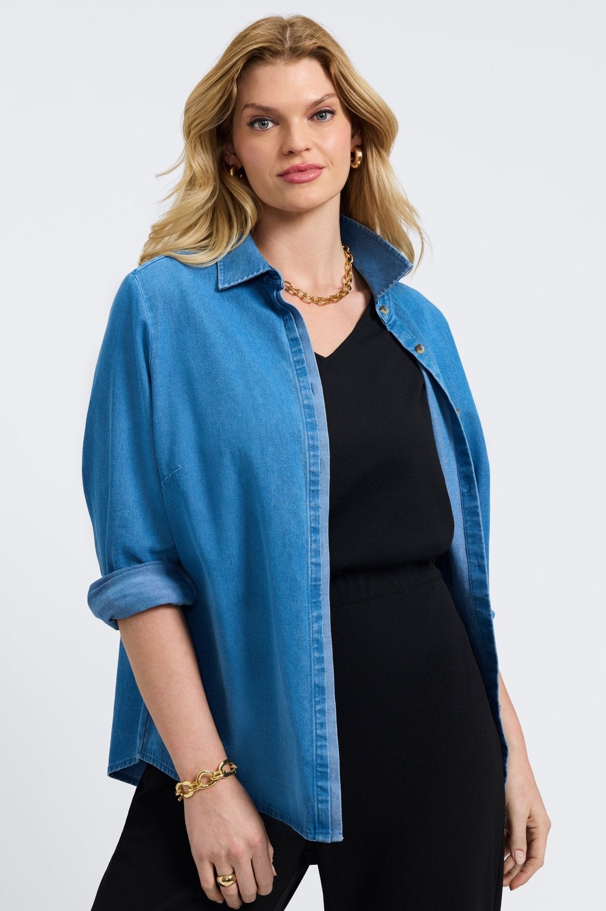 Charlie Plus Tencel® Denim Long Sleeve Shirt