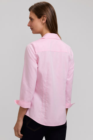 Taylor Petite No Iron Pinpoint 3/4 Sleeve Shirt