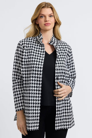 Carolina Plus Classic Houndstooth Long Sleeve Shirt Jacket