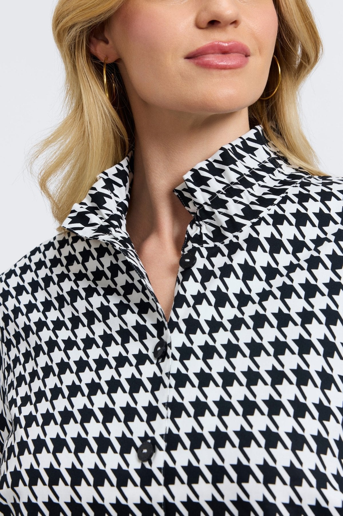 Carolina Plus Classic Houndstooth Long Sleeve Shirt Jacket