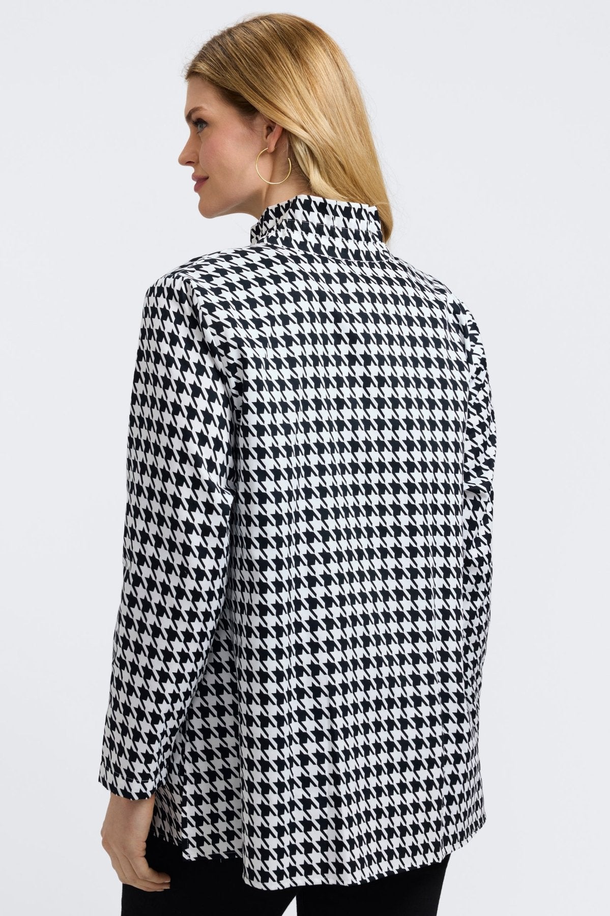 Carolina Plus Classic Houndstooth Long Sleeve Shirt Jacket