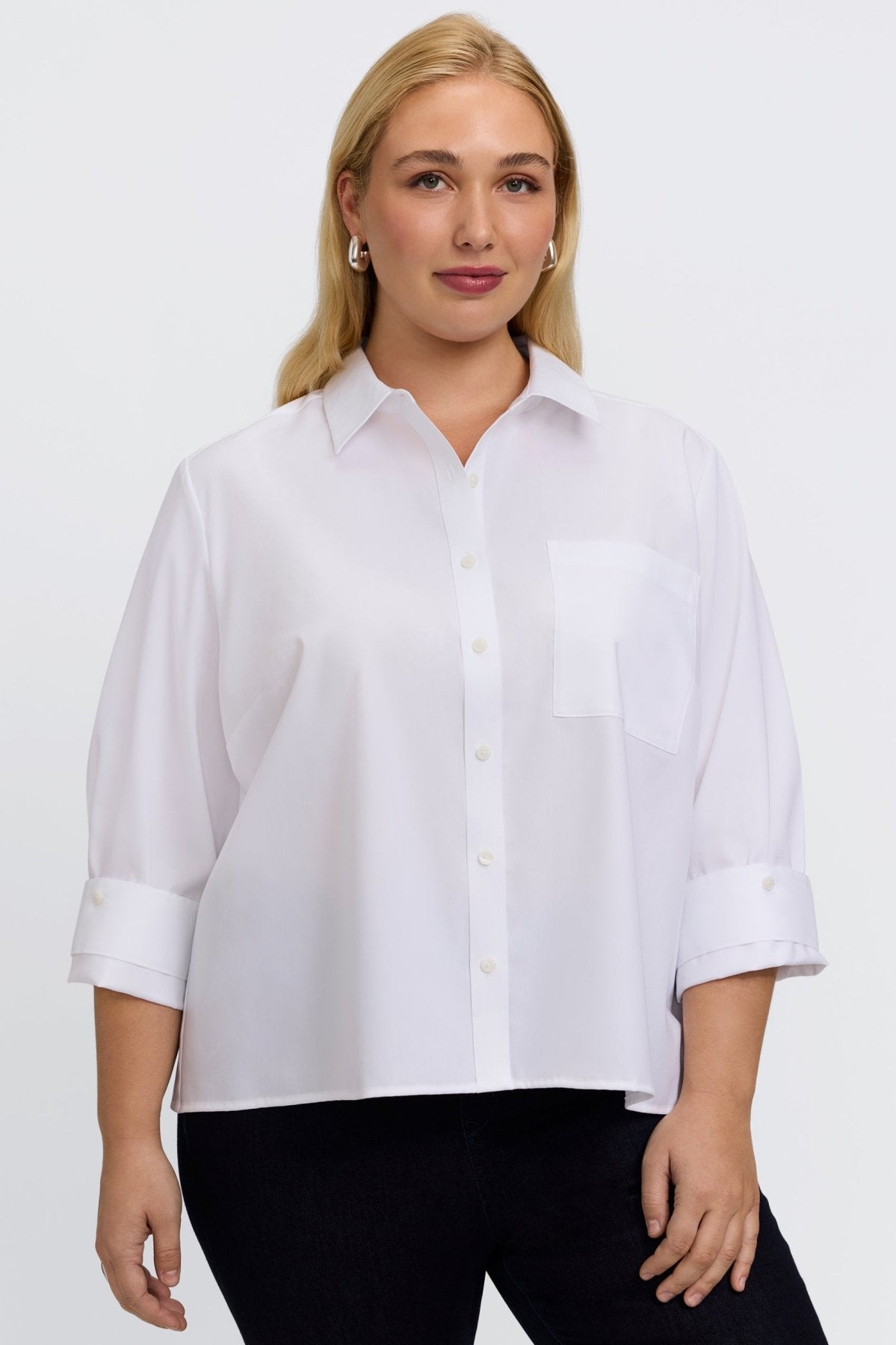 Jodie Plus Roll Tab Sleeve Short Shirt