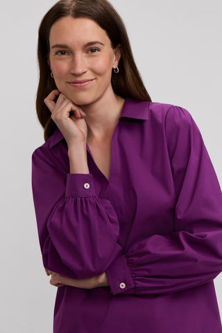 Alix Stretch Cotton Long Sleeve Popover Shirt